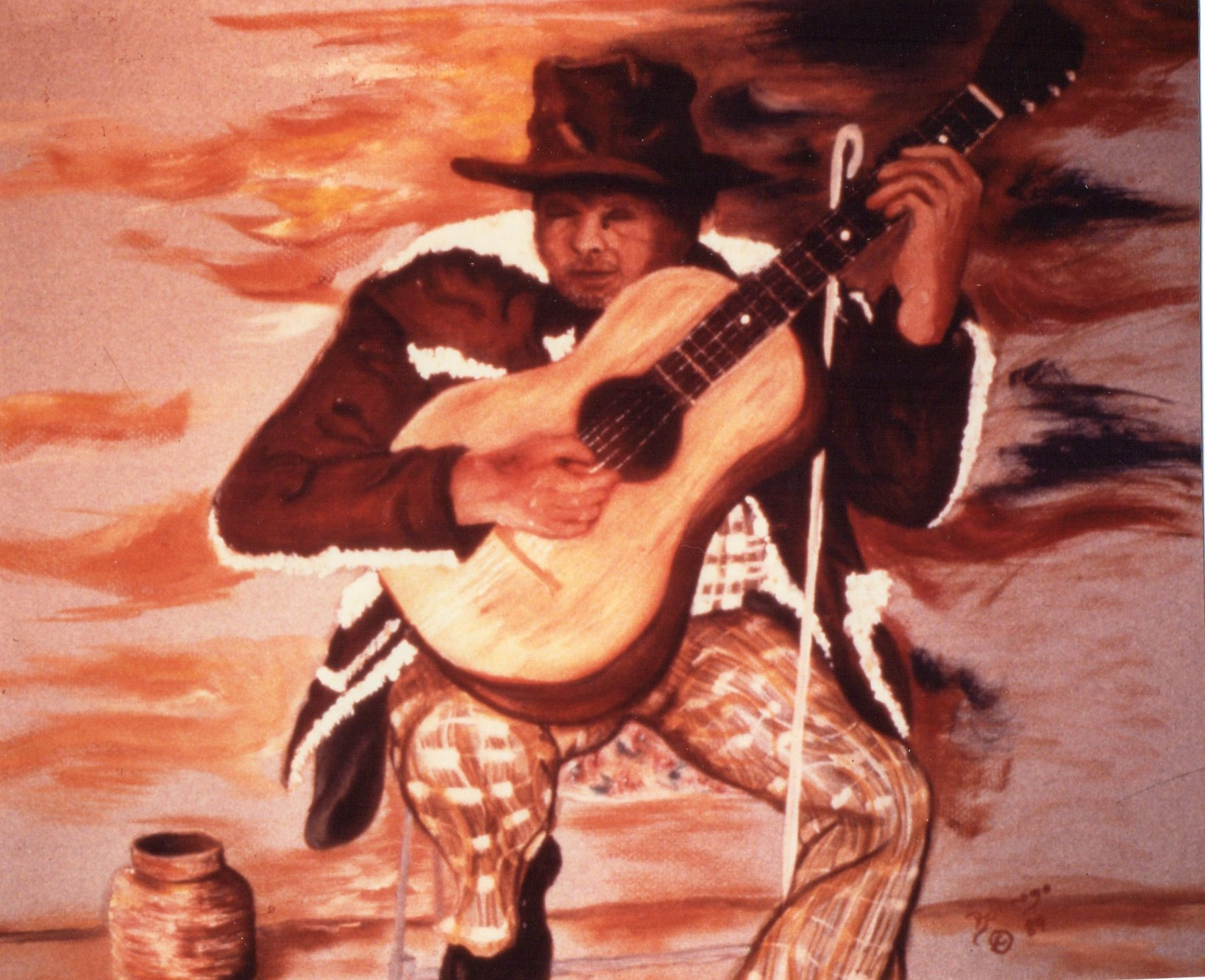 blind man playing for money — full resolution